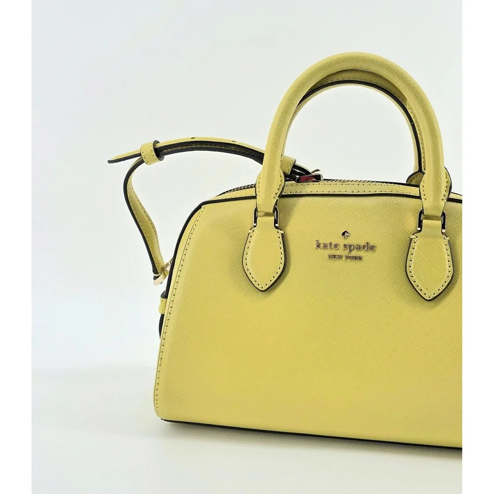 Kate Spade Preppy Satchel Saffiano Leather Crossbody Handbag Women's Yellow
